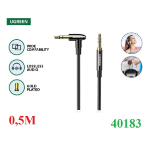 Cáp âm thanh Hi-Fi AUX 3.5mm TRS bẻ góc 90 độ dài 0,5M Ugreen 40183 cao cấp