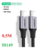 Cáp sạc nhanh 60W USB Type-C to Type-C dài 0,5M bọc nylon Ugreen 50149 cao cấp (dữ liệu)